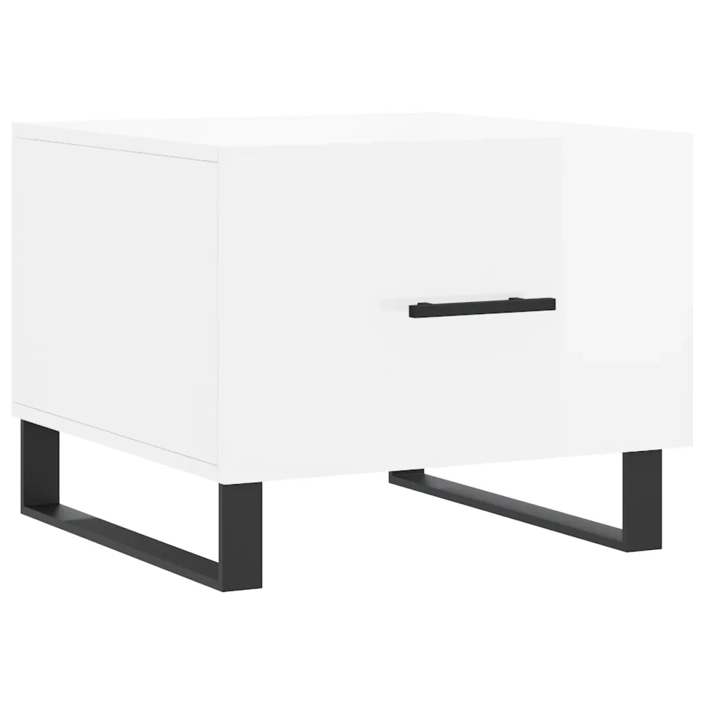 2 pz Tavolini salotto | Tavolino da caff¨¨ | Tavolino da Soggiorno Bianco Lucido 50x50x40cm Legno Multistrato