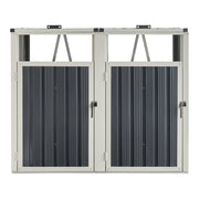 Contenitore per rifiuti a 2 scomparti con ante con maniglia 121 x 146 x 82 cm grigio antracite 03_0006694