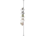 Organizzatore per la doccia a telescopio - no-drill - regolabile in altezza - 85 cm a 305 cm - acciaio e pp - 25 cm x 25 cm x 35 cm