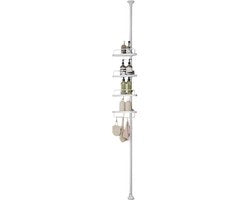 Organizzatore per la doccia a telescopio - no-drill - regolabile in altezza - 85 cm a 305 cm - acciaio e pp - 25 cm x 25 cm x 35 cm