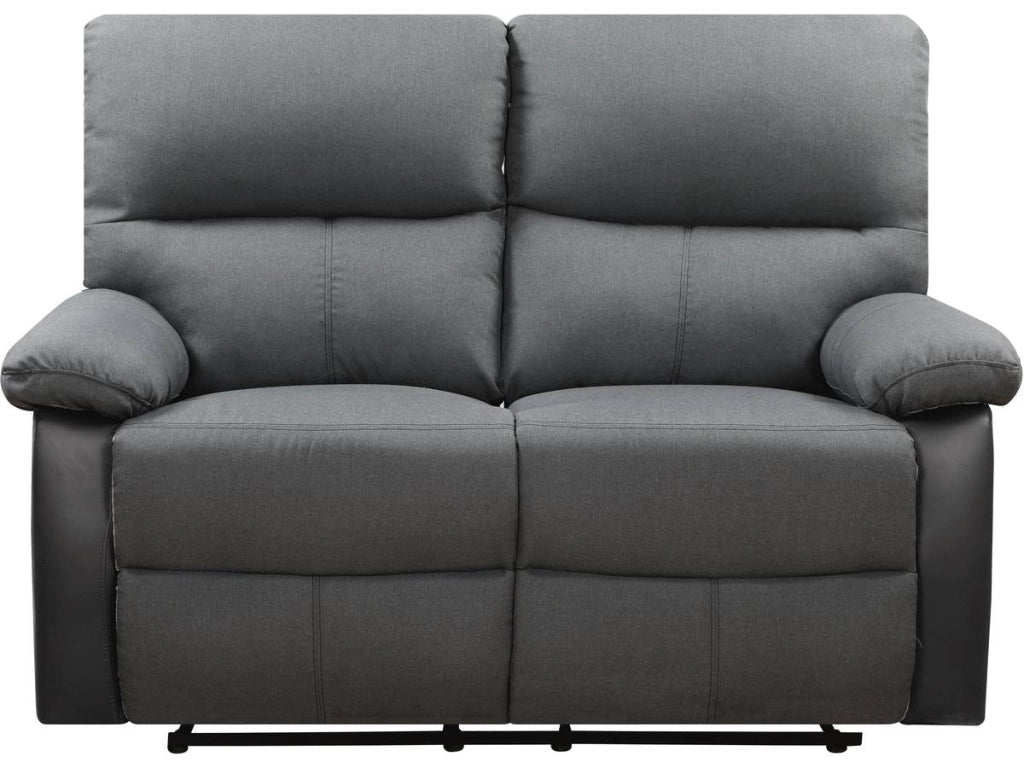 Divano "Lincoln" - 147 x 89 x 103 cm - 2 posti a sedere - Nero / Grigio scuro