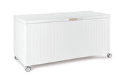 Baule Contenitore da Esterno 141,6x72x70h cm Apertura Facile e Ruote in Alluminio Ocean S Bianco