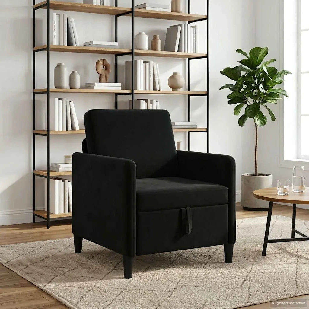 Divano con Storage Nero 72 x 78 x 87 cm Poliestere 42036883