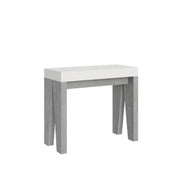 Consolle allungabile 90x40/196 cm Naxy Mix Small piano bianco frassino - struttura cemento
