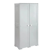 ARMADIO 2 ANTE GRIGIO 79X43X164 CM CON 2 MODULI E 2 RIPIANI – MOBILE VERTICALE SALVASPAZIO PER ORGANIZZAZIONE CASA