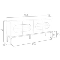 Credenza in legno grigio e noce con illuminazione interna