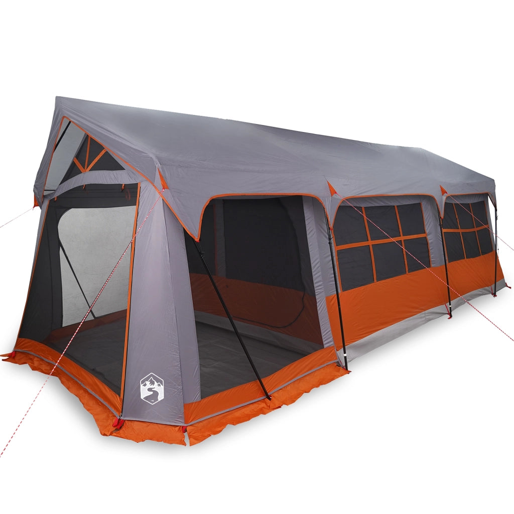 Tenda da campeggio  con finestre grigia e arancione per 10 persone impermeabile
