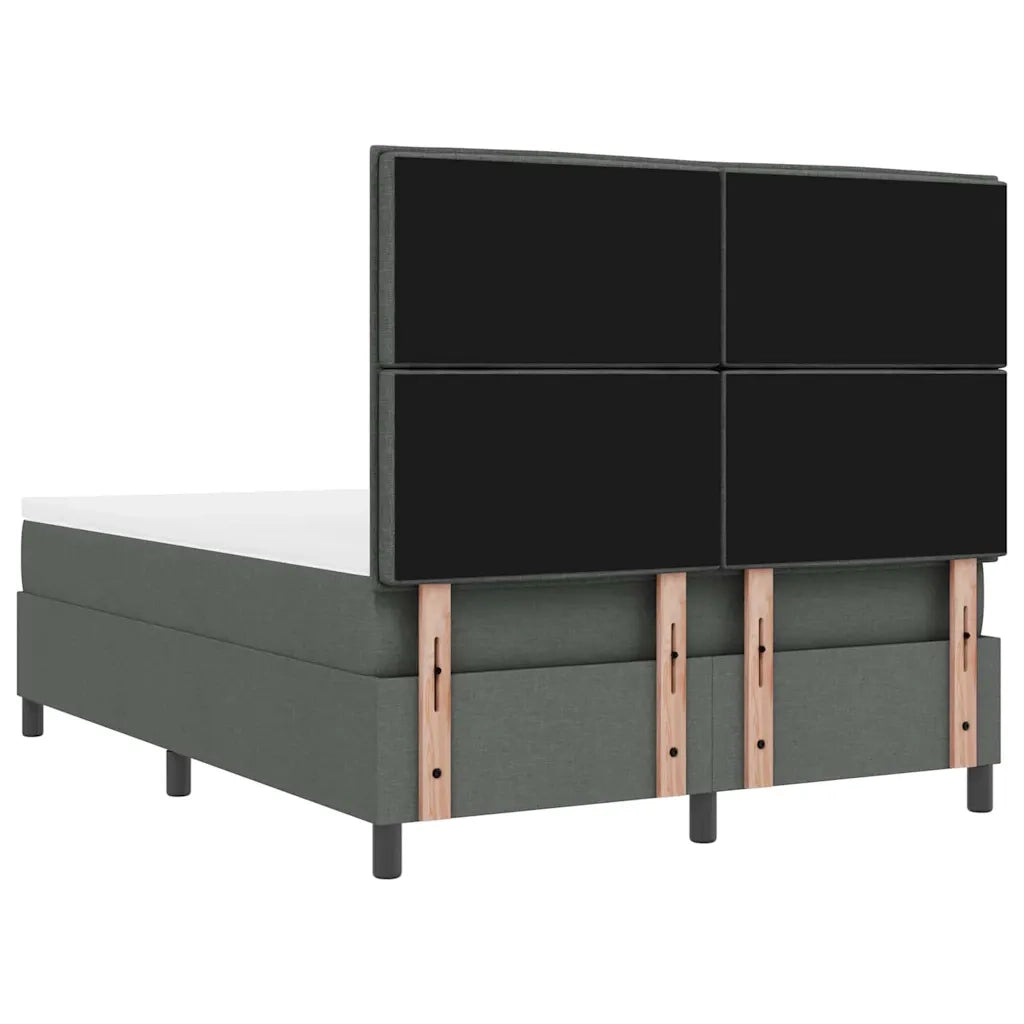 Letto a molle con materasso Grigio scuro 140 x 190 cm Tessuto 3339309