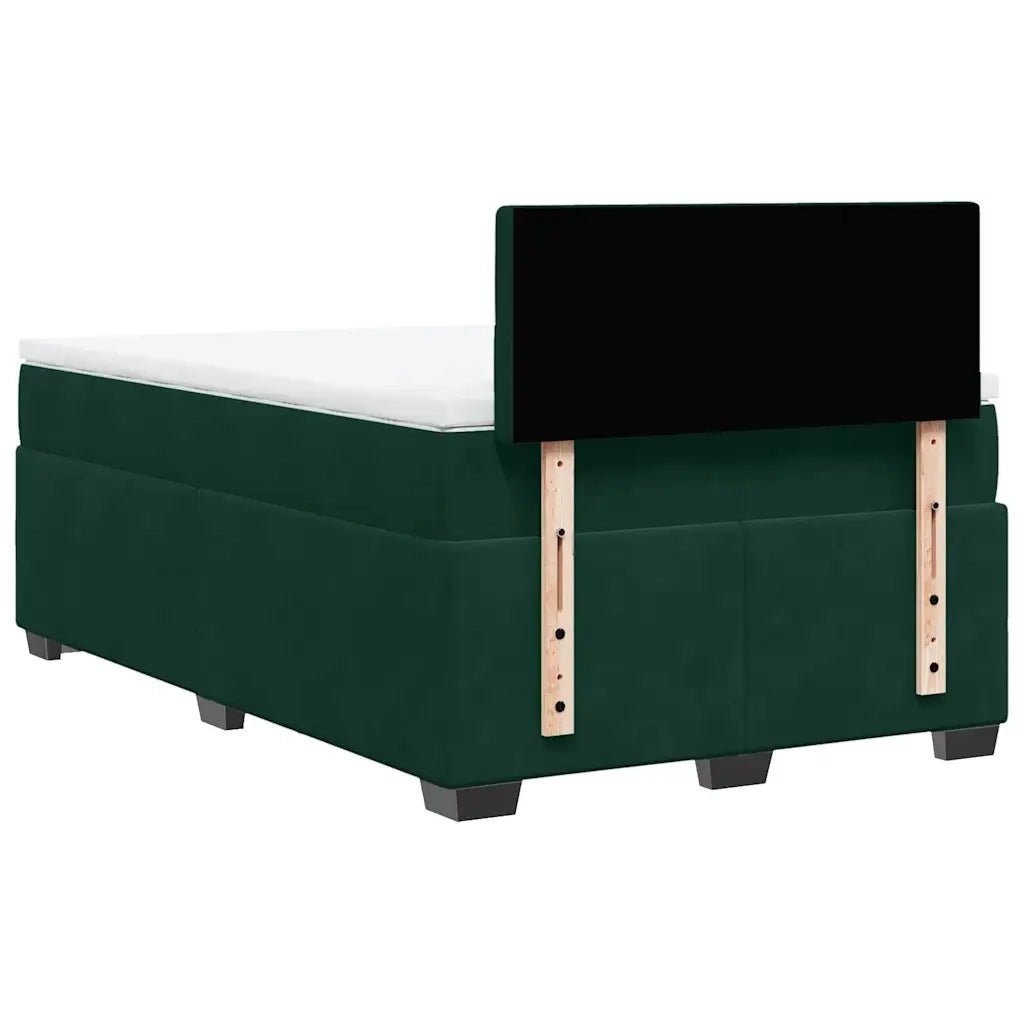 Giroletto a Molle con Materasso Verde Scuro 120x200 cm Velluto
