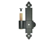 CARDINE A LEGNO PER BANDELLA SU LAMA A FILO PERNO FISSO- - mm.160x30 SX perno ø mm.12 - verniciato nero - 4 pezzi DIDIEFFE