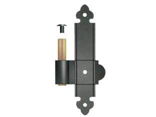 CARDINE A LEGNO PER BANDELLA SU LAMA A FILO PERNO FISSO- - mm.160x30 SX perno ø mm.12 - verniciato nero - 4 pezzi DIDIEFFE