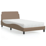 Letto con Materasso Dover Cappuccino 100x200cm Similpelle 3208361
