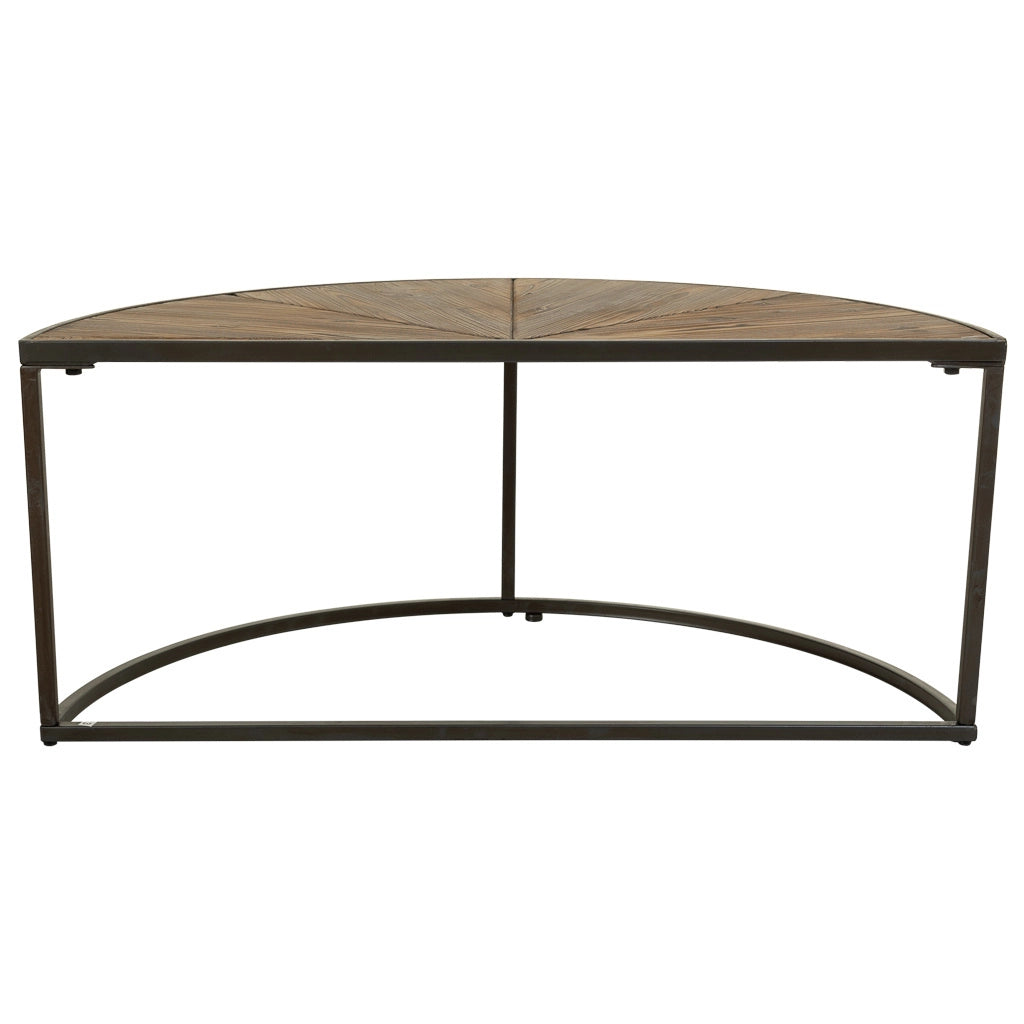 Tavolino da salotto set 2 pezzi in legno e metallo marrone 91x45,5x40,5
