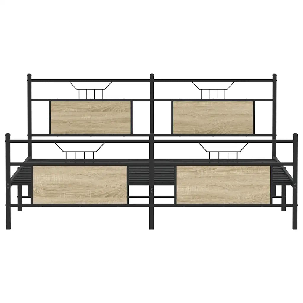 Giroletto senza Materaso in Metallo Rovere Sonoma 160x200 cm 3325097
