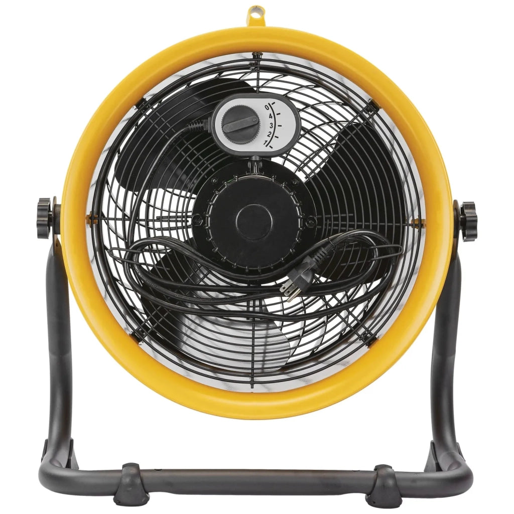 Caterpillar Ventilatore a Pavimento Alta Velocità HVD-14AC Ø 35 cm 120W, 4 Velocità, 27 m³/min, Pale in Alluminio, Orientabile, Montaggio a Parete, Base Antiscivolo