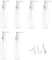 Set di flaconi di sapone 6 pezzi - 100 ml - Dispenser di sapone trasparente - Formato portatile - Adatto per lozioni/shampoo - Materiale PET di alta qualità - Otri di viaggio