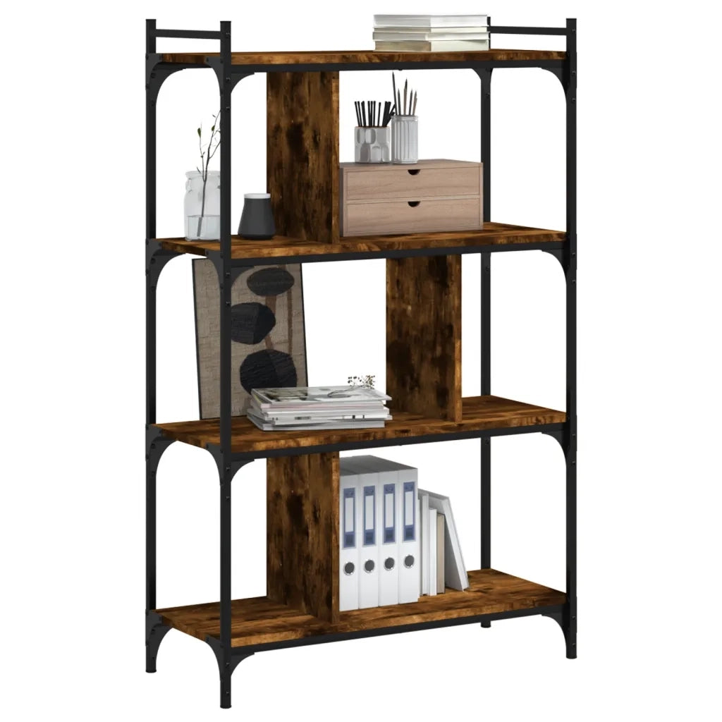 Libreria Rovere Fumo 4 Ripiani 76x32x123 cm Legno Multistratocod mxl 107024