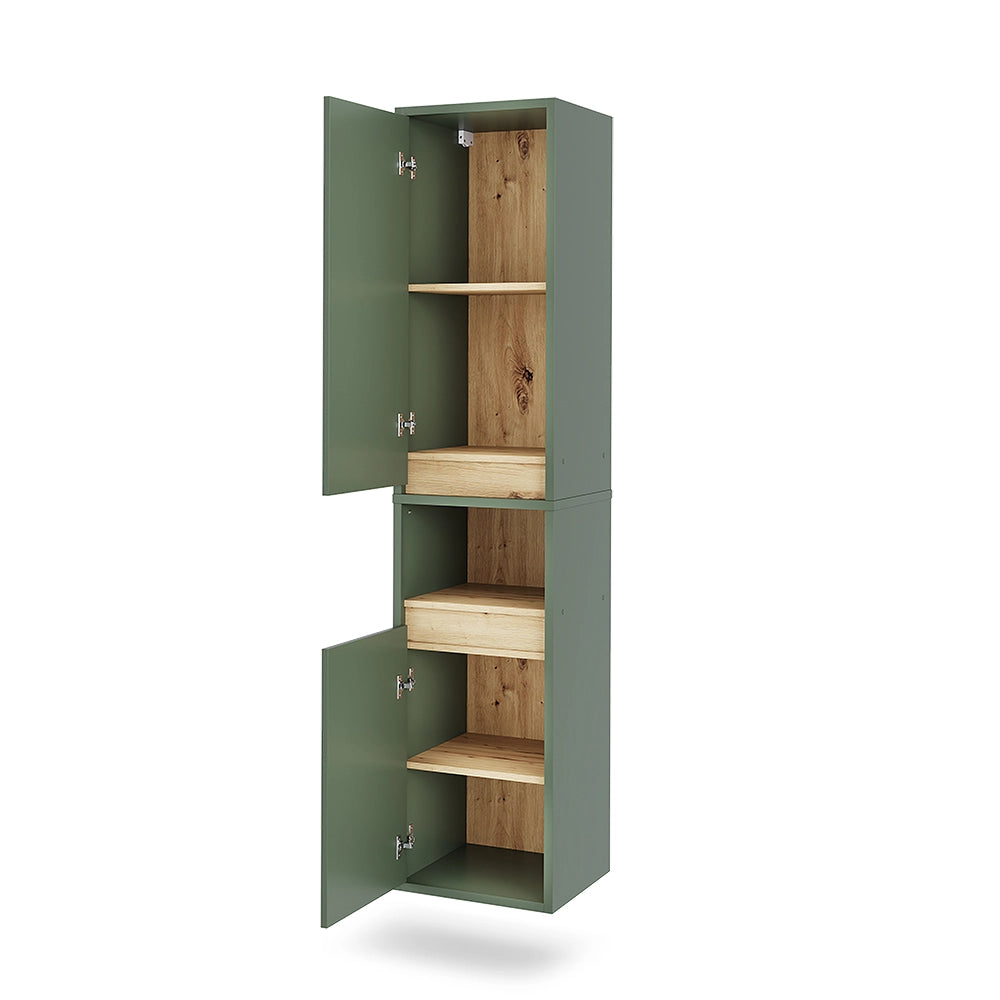 Vicco Armadio per il bagno Verde/Artigianale 38 x 170 cm con 2 porte