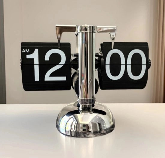 Cassettino digitale a oscillazione inversa - Orologio alimentato da batterie con meccanismo a ingranaggi interno, adatto per ufficio, camera da letto, cucina, scuola, hotel, caffè - Nero