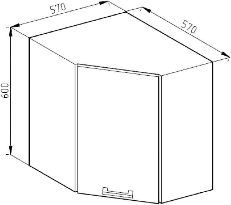 Mobile angolare da cucina R-Line, Grigio nobile, 57 cm, per la libera combinazione all'interno di sistemi cucina modulari