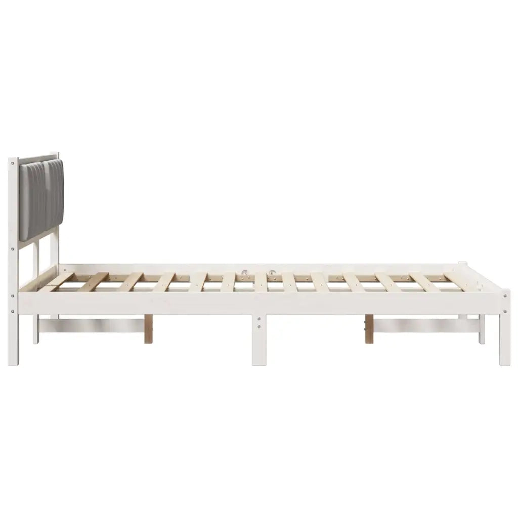 Letto con Testiera Rivestita Grigio chiaro 120 x 200 cm