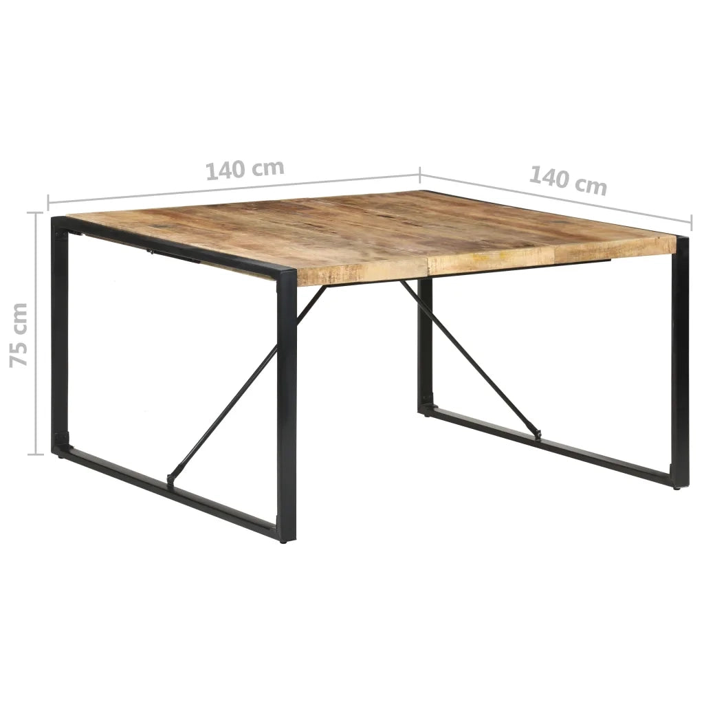 Tavolo da Pranzo 140x140x75 cm in Legno di Mango Grezzo 321572