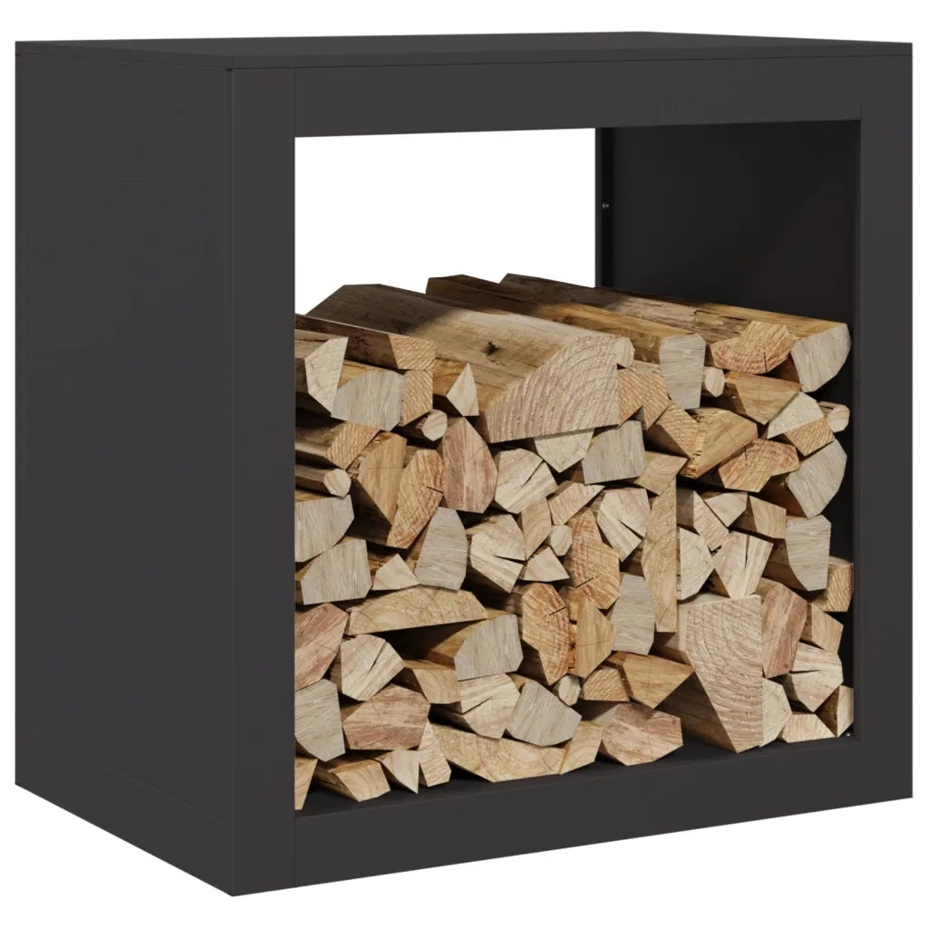 Rastrelliera per Legna da Ardere Nera 60x40x60 cm in Acciaio CFW9685307