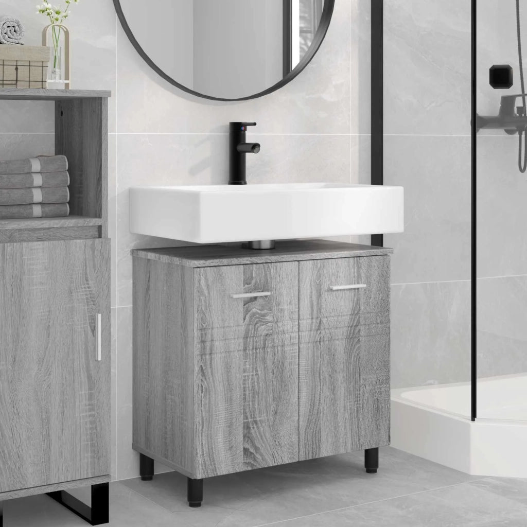 Mobiletto da bagno Sonoma grigio 60 x 35 x 60 cm 889411