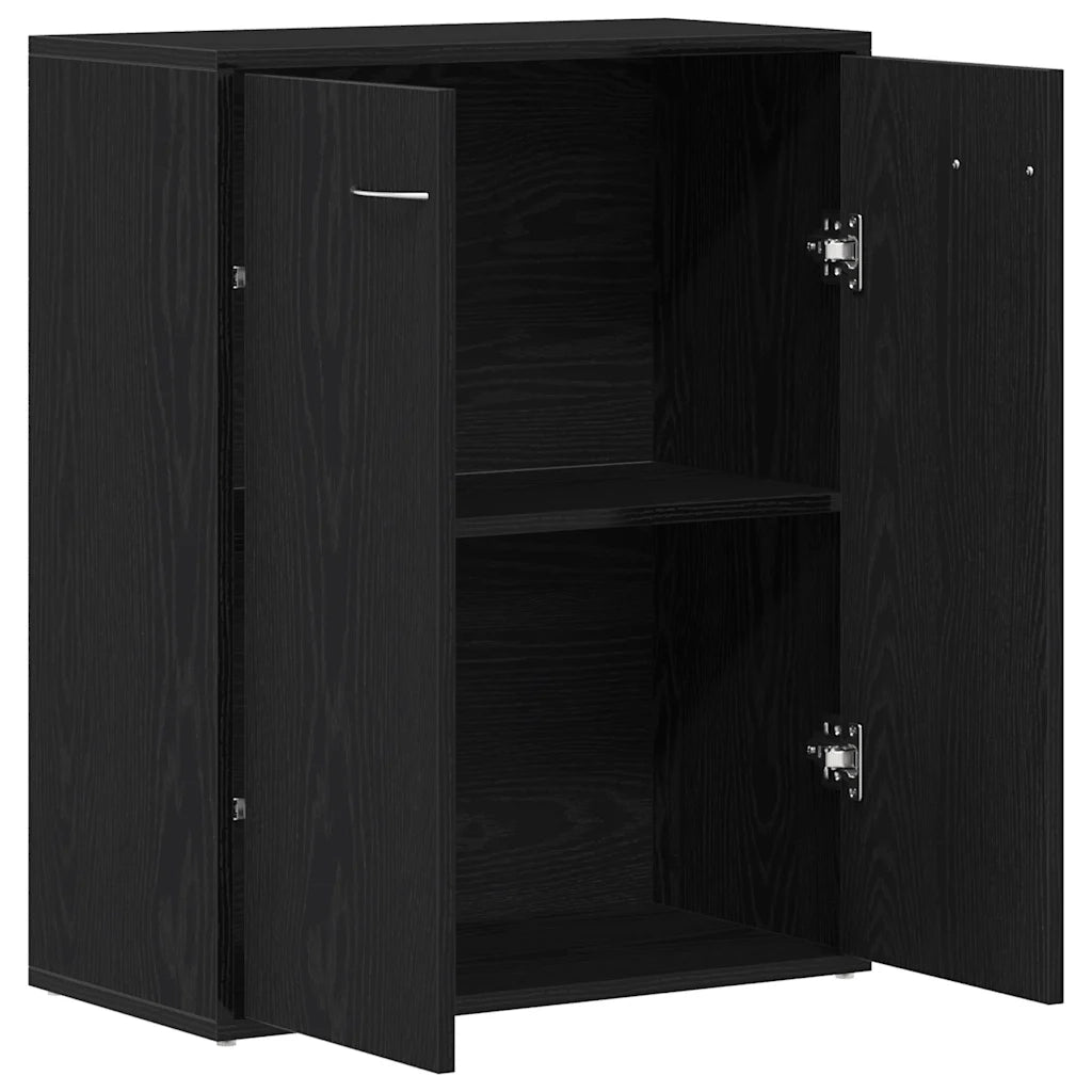 Credenza Rovere Nero 60x30x75 cm in Legno Multistrato 862449