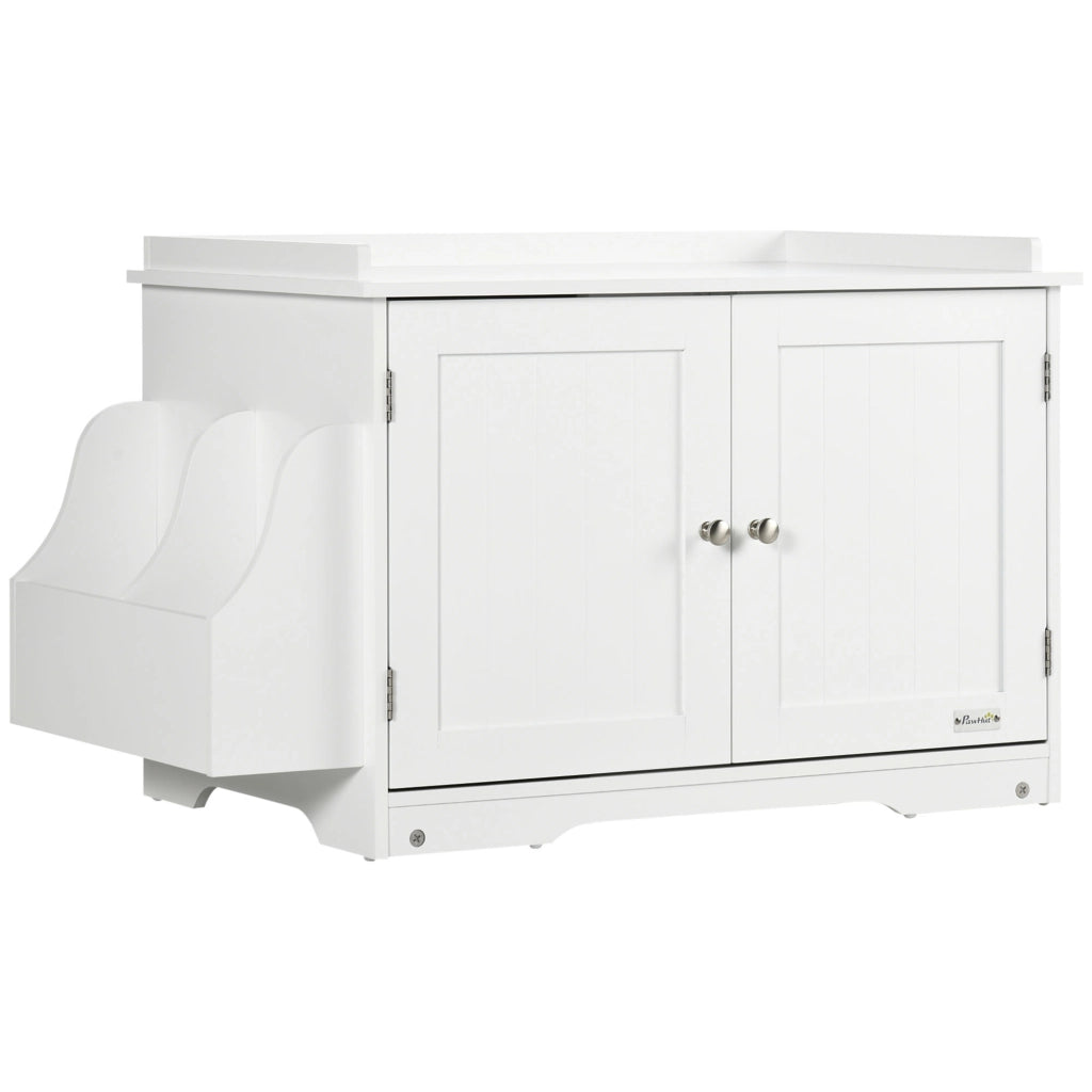 ARMADIETTO LETTIERA PER GATTI 86x48x52 cm MDF Bianco