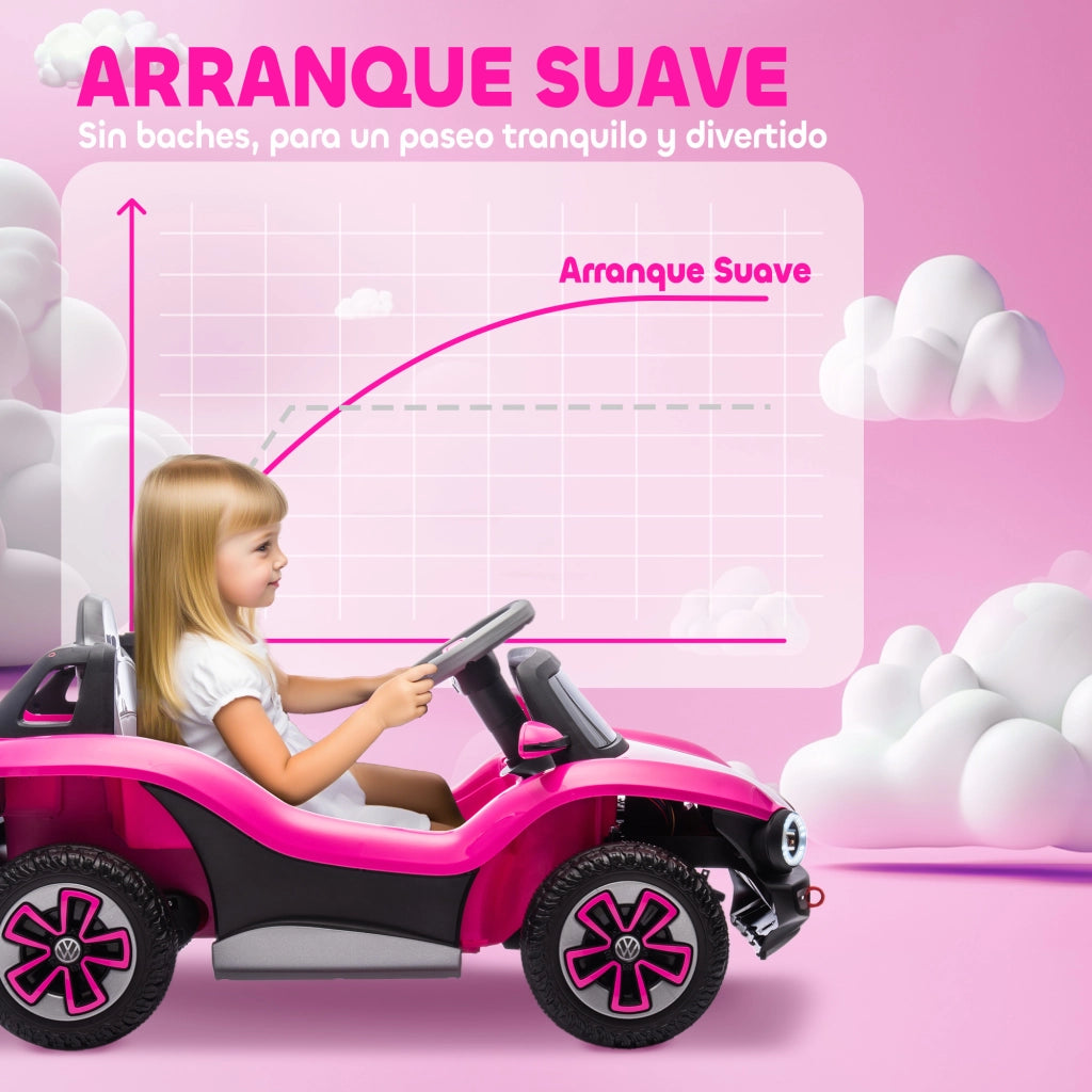 Automobile Bambini Volkswagen E-Buggy 12V con Telecomando ¨C zephmum ¨C Rosa
