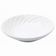 Trade Shop - Piattino Porta Sapone Saponetta Ceramica Rigata Spirale Bianco Tondo Bagno 79959 -