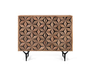 Credenza a due ante intagliata a mano in mango