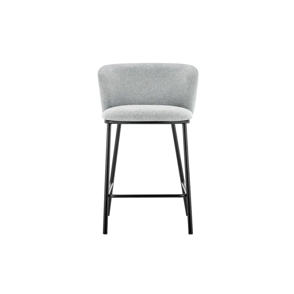 Sedia da bancone ARTHUS – Tessuto grigio chiaro – Design moderno H88,5 cm