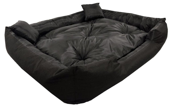 AIO FACTORY 115x95 cm ECCO Cuccia per cani impermeabile nera con cuscino per cani