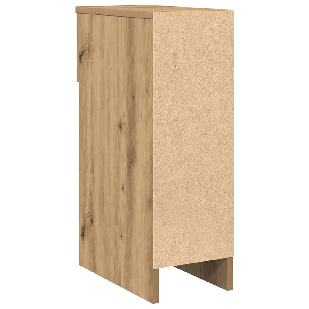Comodino | Armadio da Notte | Mobiletto da notte con Cassetto Rovere Artigianale 20x36x60 cm