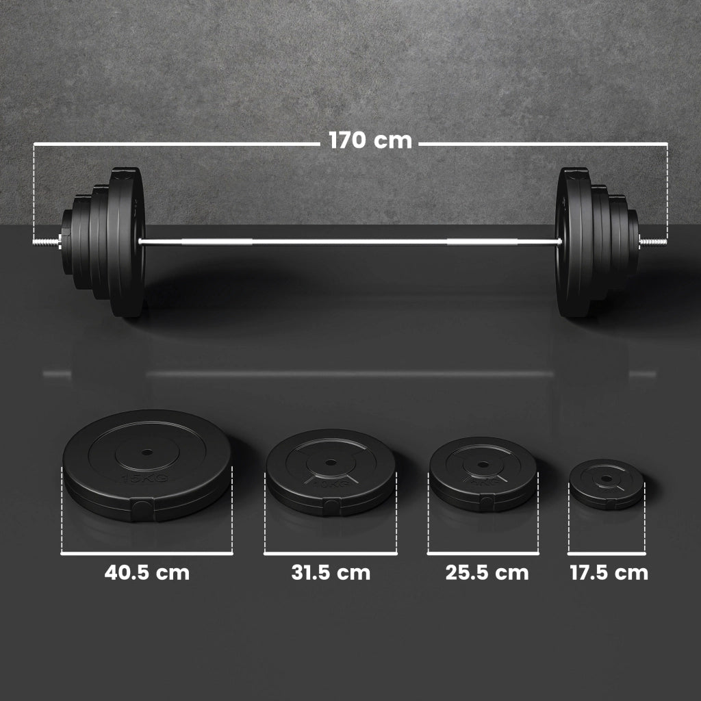 Bilanciere Olimpico con Dischi da 70 kg ¨C zephmum ¨C Nero, Acciaio, 170x40.5x40.5 cm