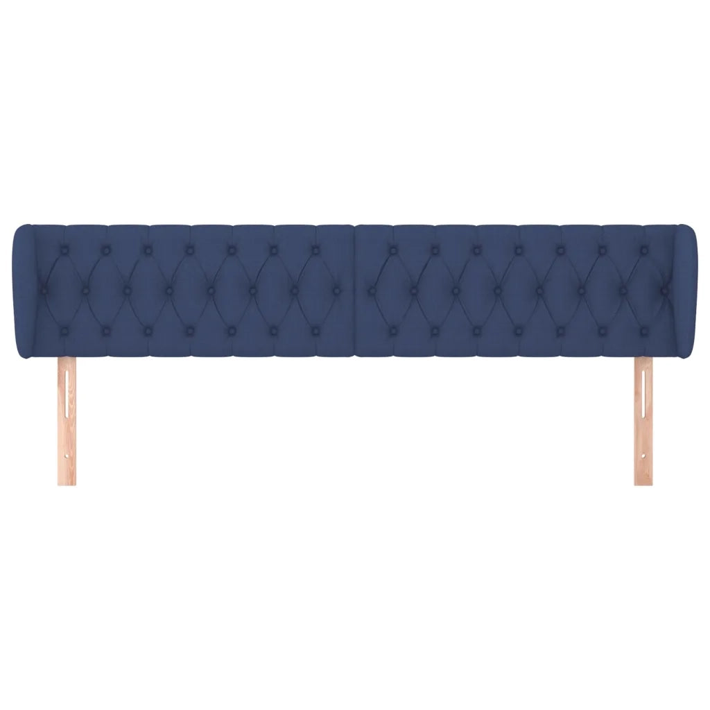 Testiera ad Orecchio-Testata con Orecchie Blu 183x23x78/88 cm in Tessuto 180220