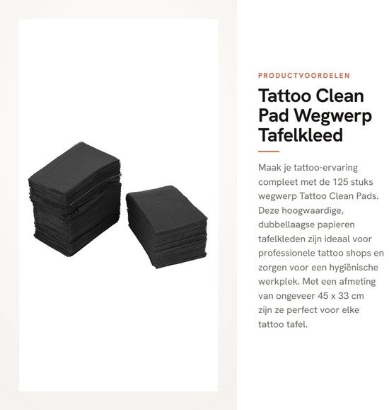Tavolino per tatuaggi da 125 pezzi - Telaio per tatuaggi da gettare - Impermeabile - Doppia imbottitura - 45 x 33 cm - Peso ridotto 900 g