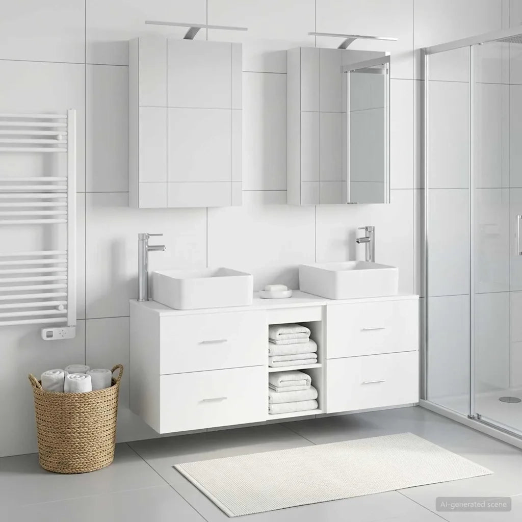 Set di mobili per il bagno 5 pcs Bianco 3406751