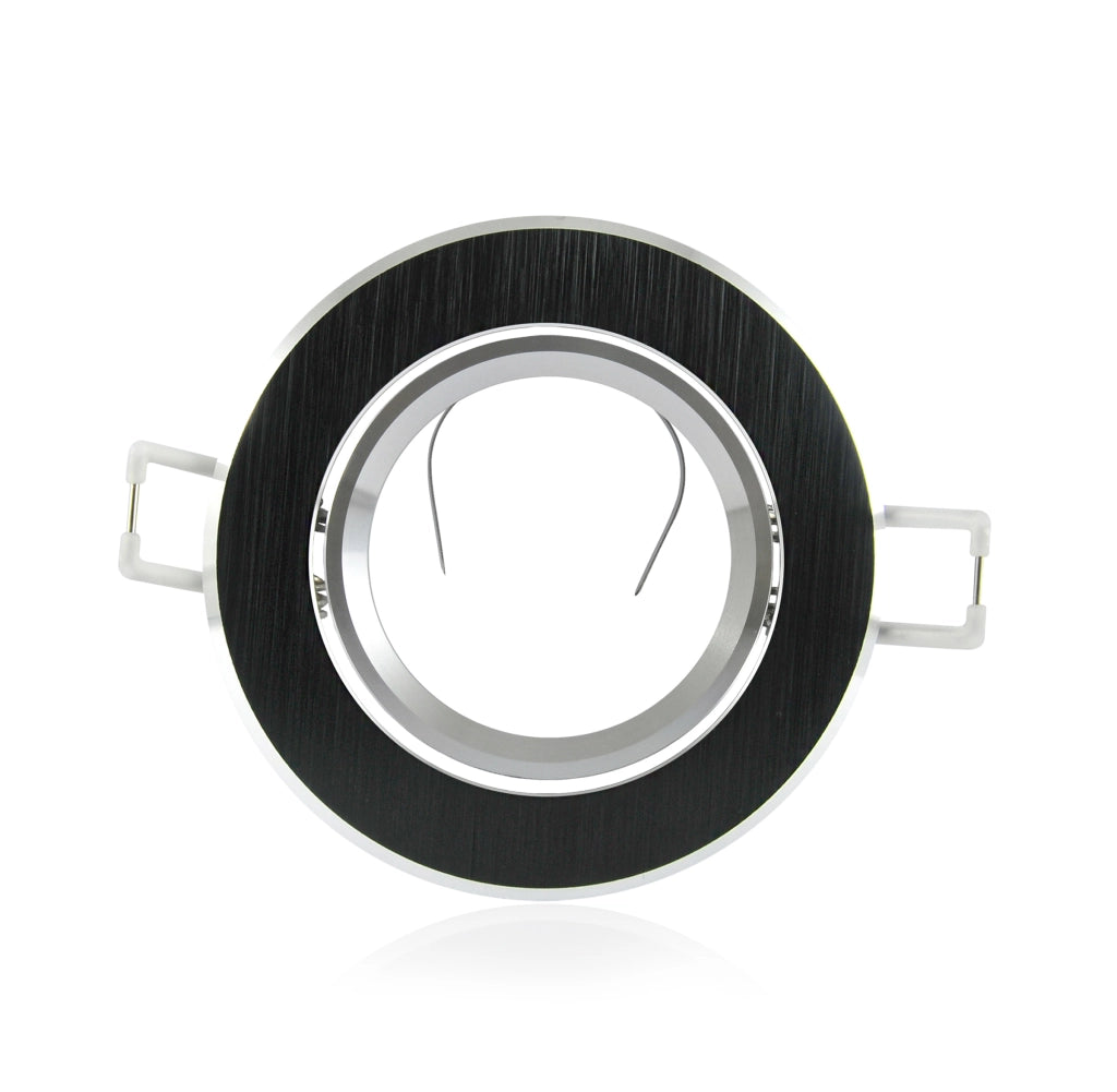 Faretto incasso tondo alluminio nero GU10 orientabile Polux