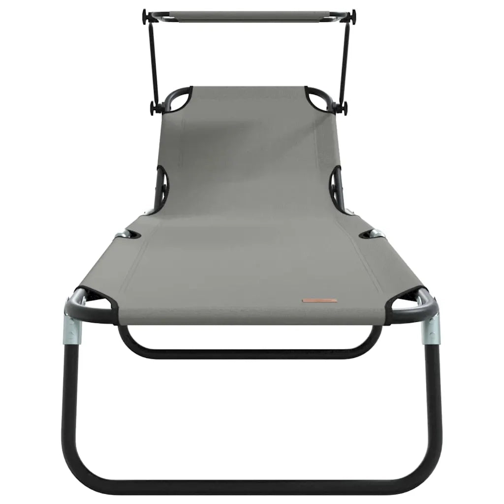 Lettino Prendisole | Sdraio da giardino | Lettino da sole pieghevole 2 pz Grigio 190 x 57 x 81 cm