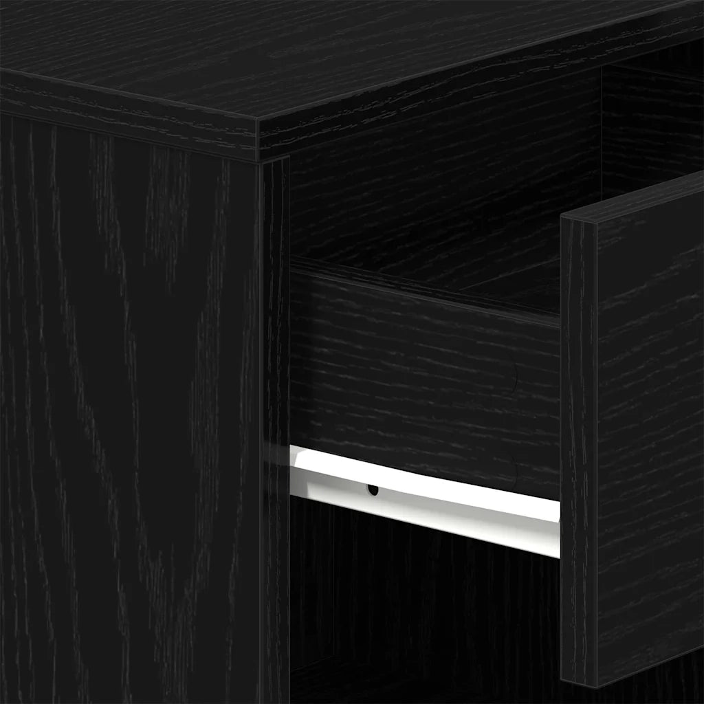 Comodino con cassetto-Tavolino da notte Nero 39x28x41 cm