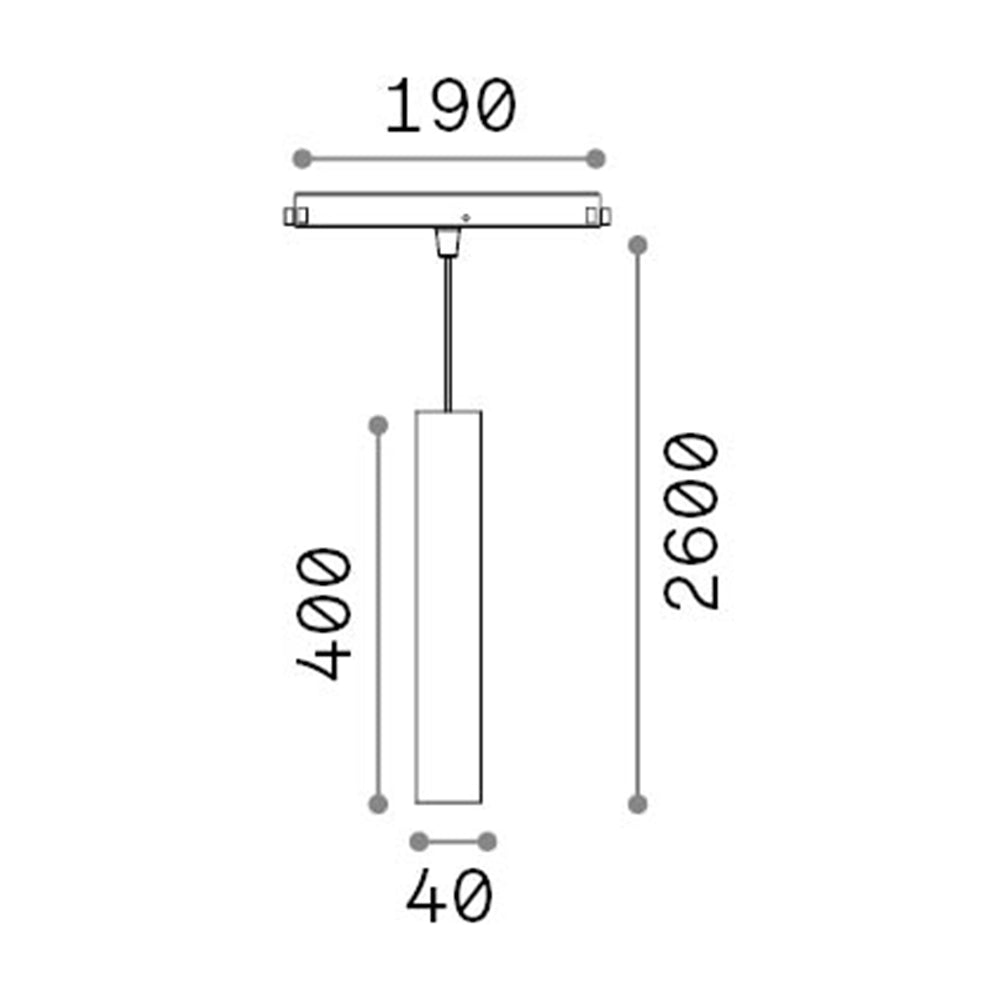 Pendente Tubolare Dali Ego Alluminio Nero Led 12W 3000K Luce Calda