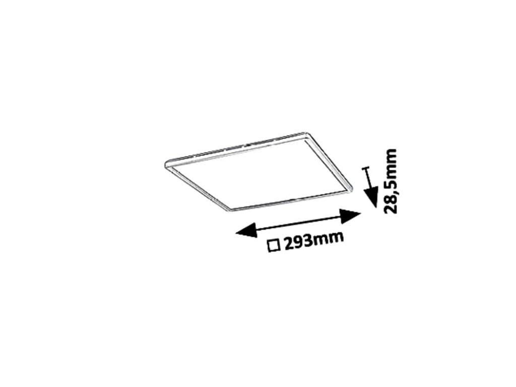 Plafoniera incasso LED quadrata 29,3cm 18W 4000K bianca
