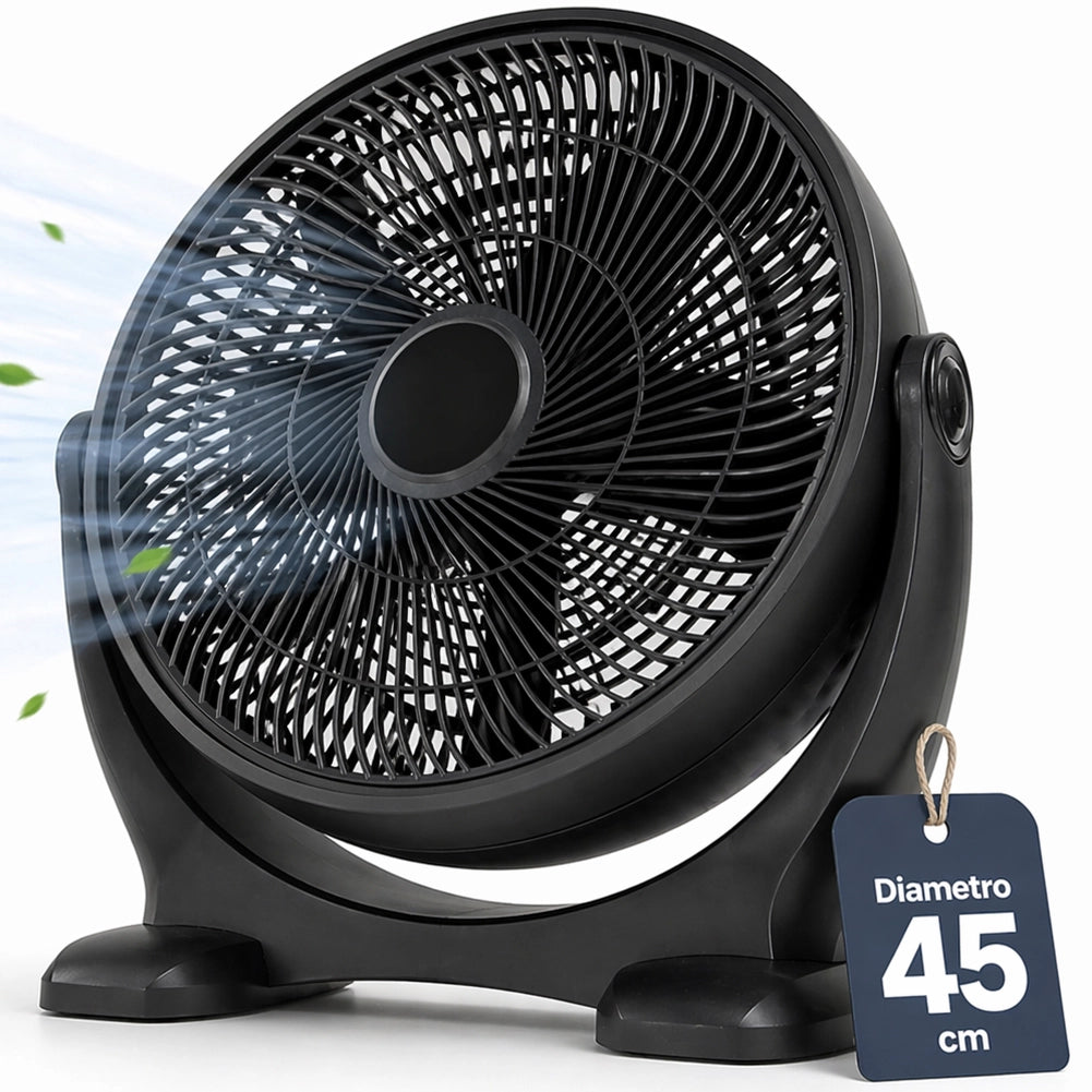 Ventilatore da Pavimento Diametro 45 cm Inclinazione Variabile Potenza 75W