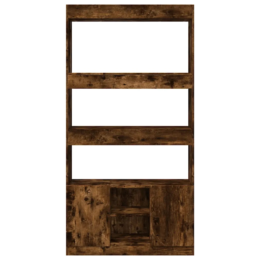Credenza Rovere Fumo 92x33x180 cm in Legno Multistrato