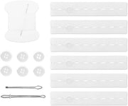 Set di levette per tailleur 6 pezzi - Levette per tailleur adattabili in elastico - con nodi - set a ago e filo - attrezzo di inserimento - strisce di supporto per tailleur 15x2,5cm - regolatore di tensione per tailleur