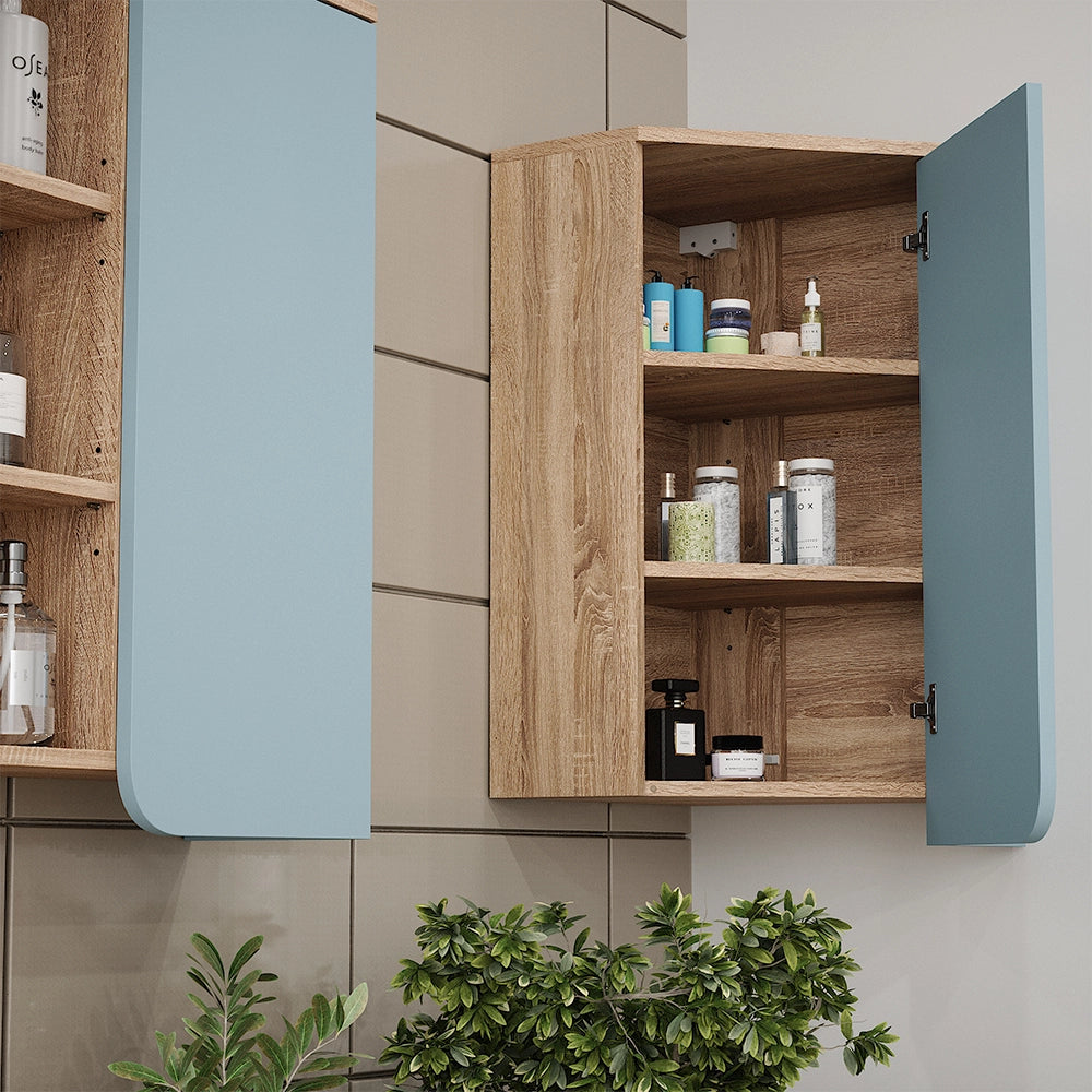 Vicco Mobile da bagno Grigio-blu 42.4 x 75 cm con porta e vani aperti