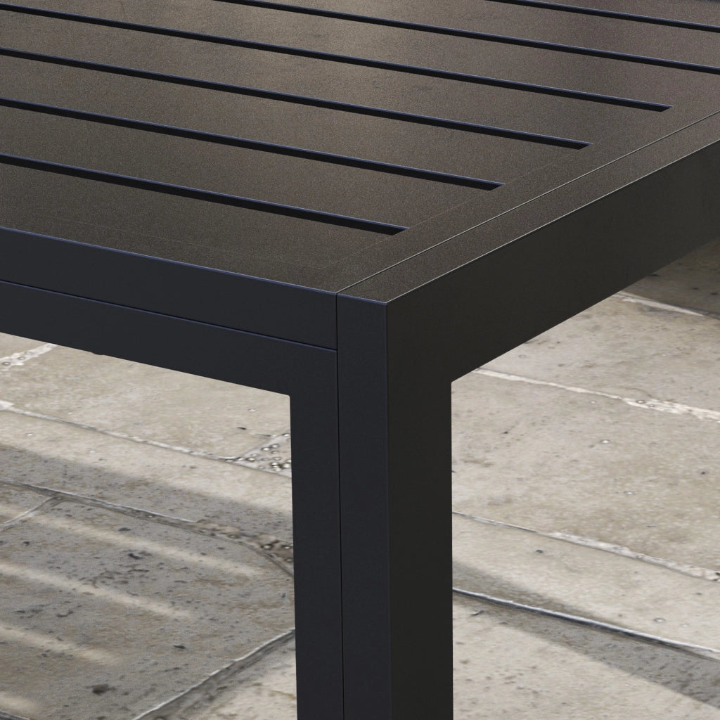 Tavolino da giardino rettangolare ¨C zephmum ¨C nero, acciaio, 101.5x61x46 cm
